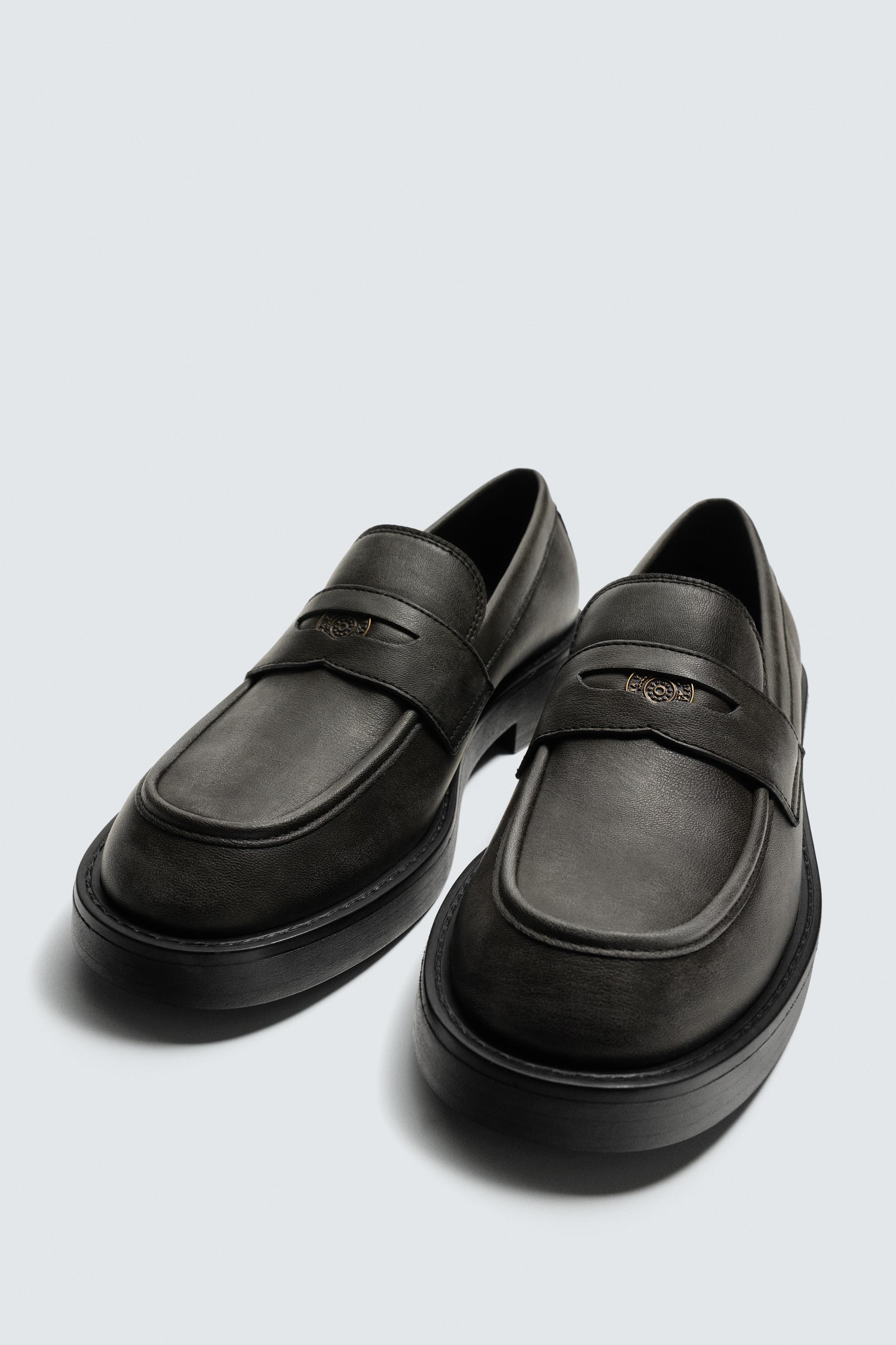 DISTRESSED PENNY LOAFERS